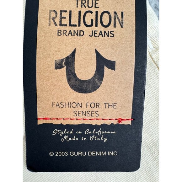 True Religion Womens Pale Yellow Denim Shorts NWT Size 24 Made In Italy - Picture 10 of 16